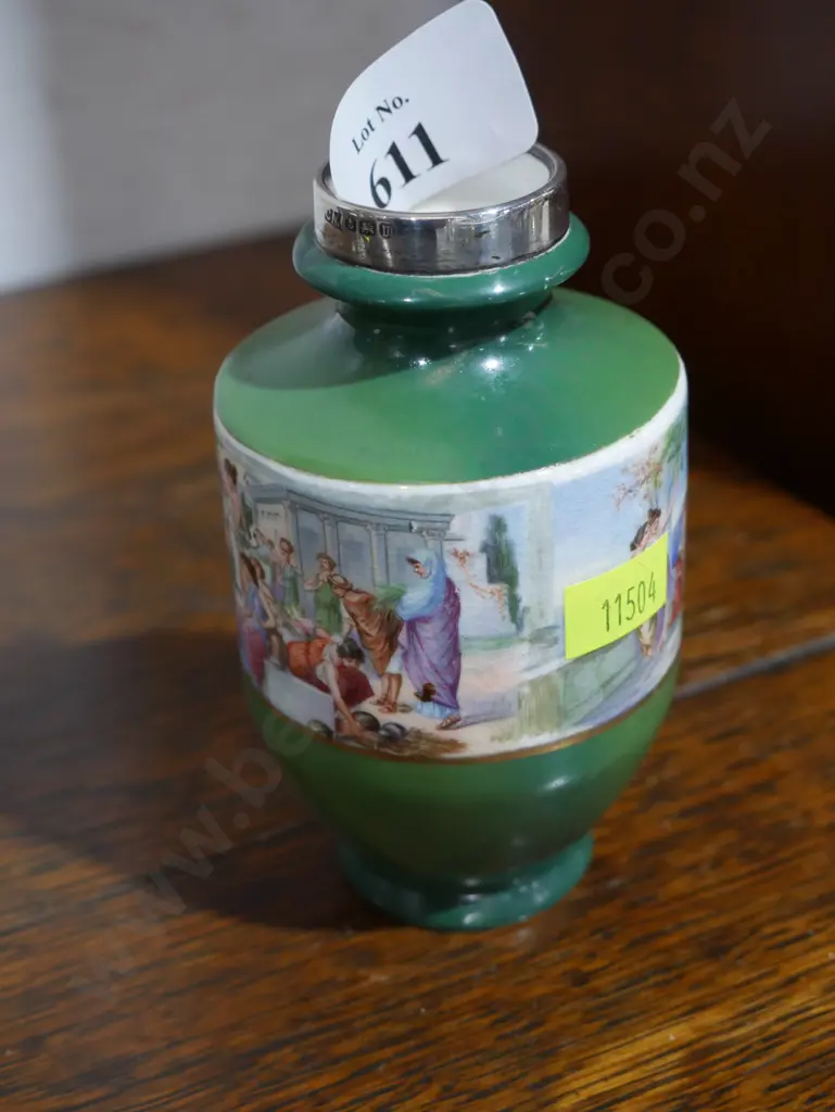 Sterling silver topped vase Image 1++