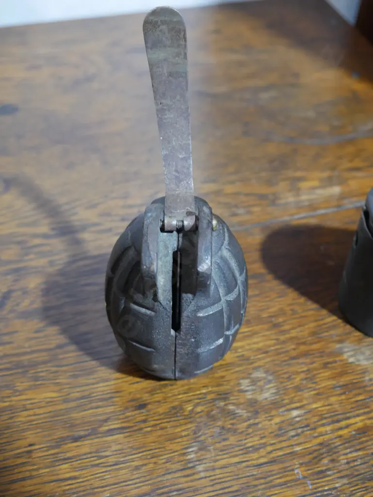 Hand grenade money box, NZ post office money box Image 1++