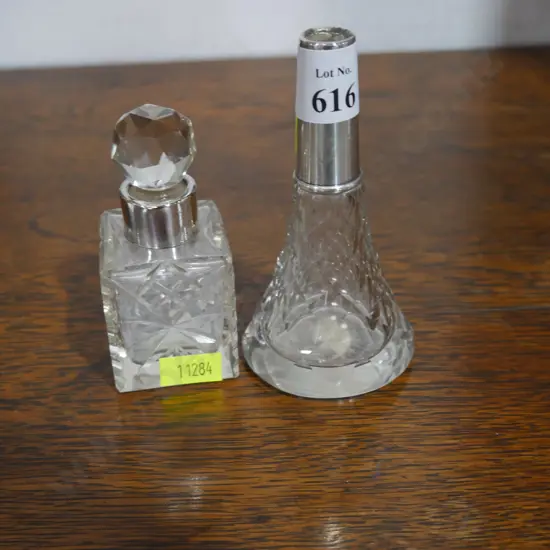 2 sterling silver scent bottles