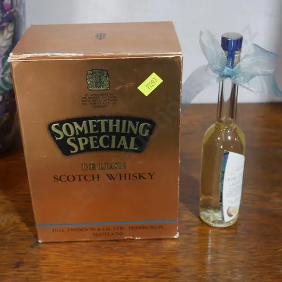 Box Something Special Scotch whisky bottle etc
