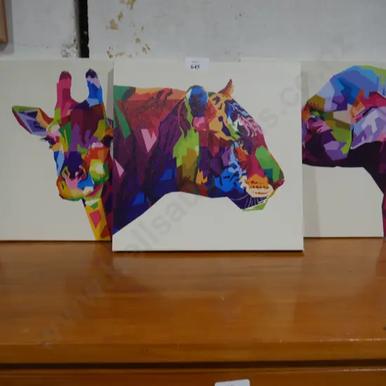 3 artworks colourful