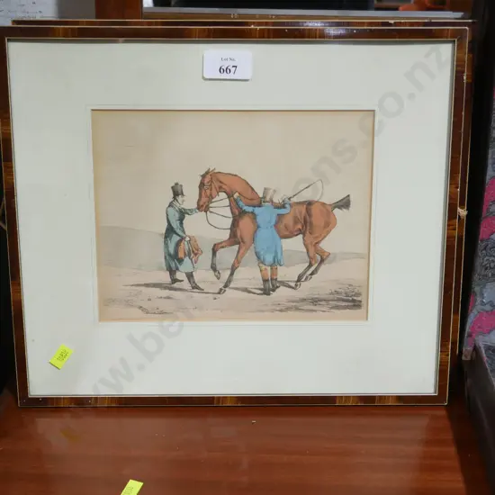 Two framed horse prints