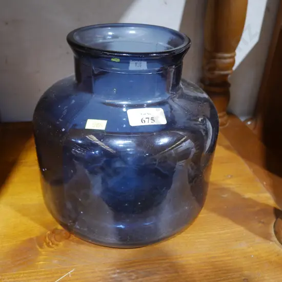 Blue glass vase
