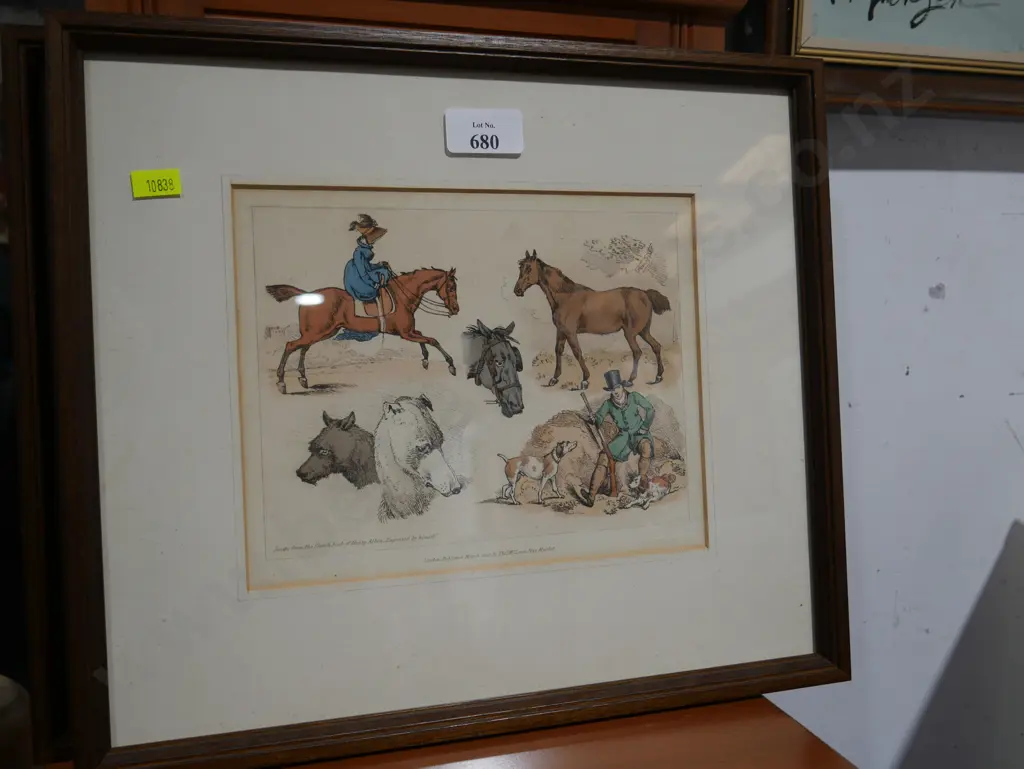 Framed horse and hound picture Image 1++