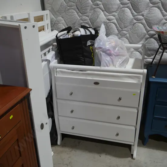Changing table, baby crib etc