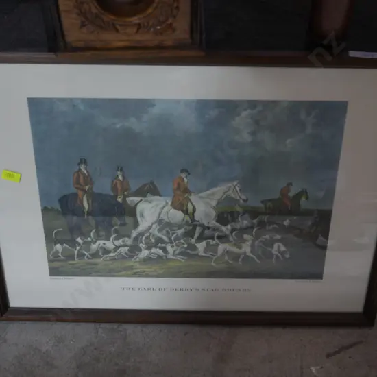 Framed horse and hound print
