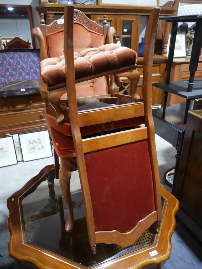 Two dining chairs and footstool Image 1++