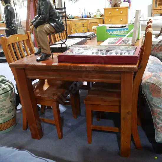 Solid wood dining table and 6 chairs