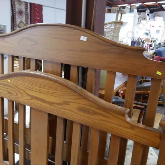 Oak double bedends
