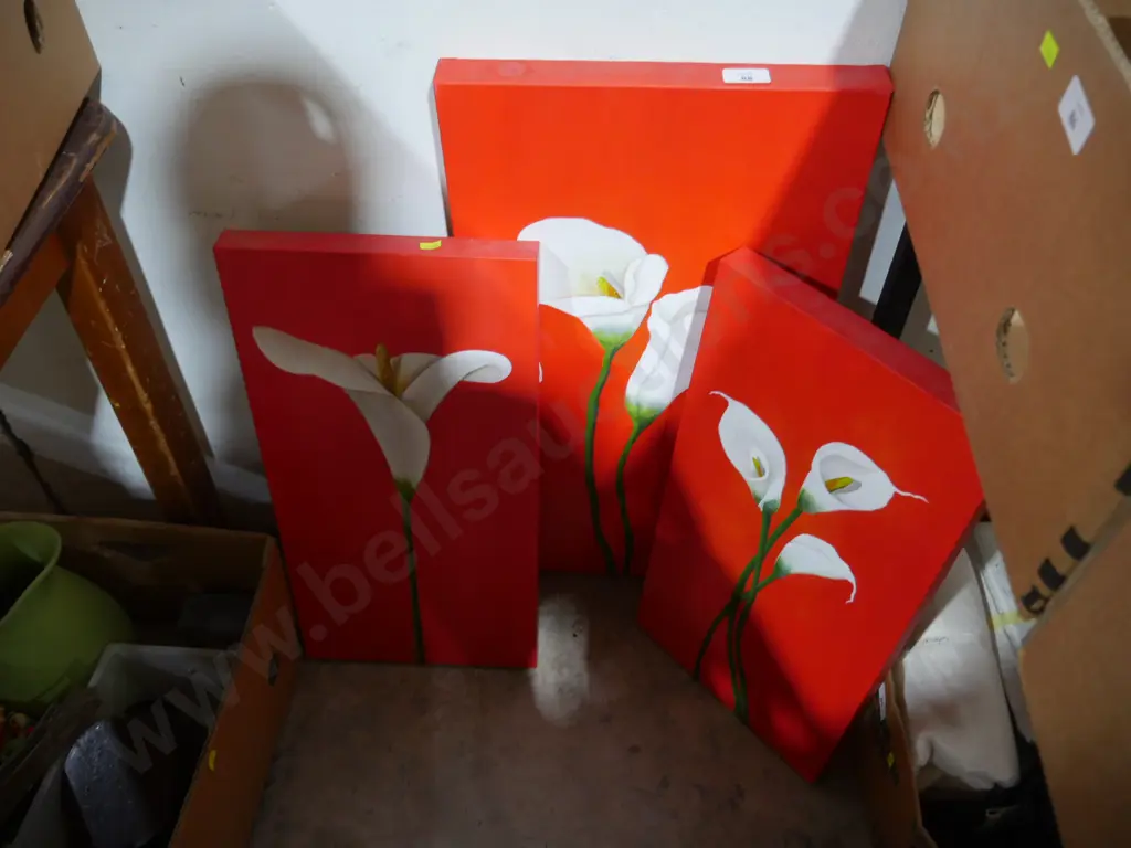 Three flower paintings Image 1++