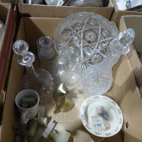 Ornaments, glass decanters