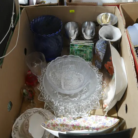 Glassware, vases, plates etc