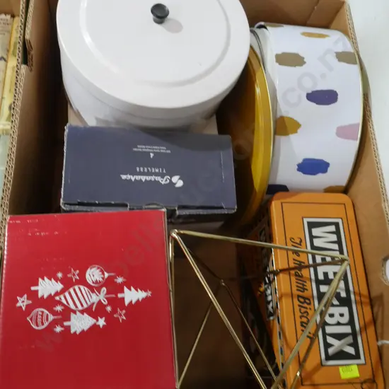 Tins, glasses