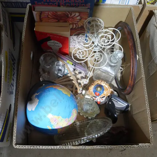 Books, globe etc