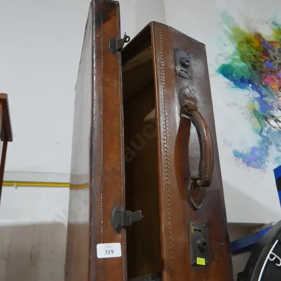 Leather suitcase