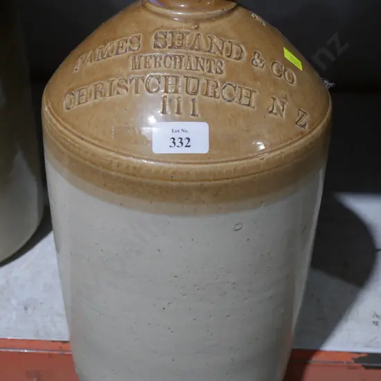 James Shand Merchants Christchurch stone jar