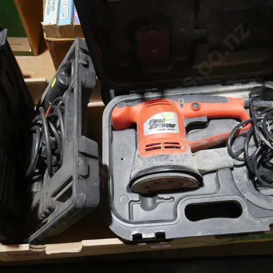 Sander, drill, heat gun