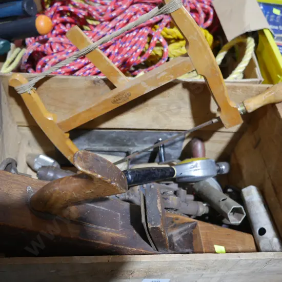 Wood plane, hand drills etc