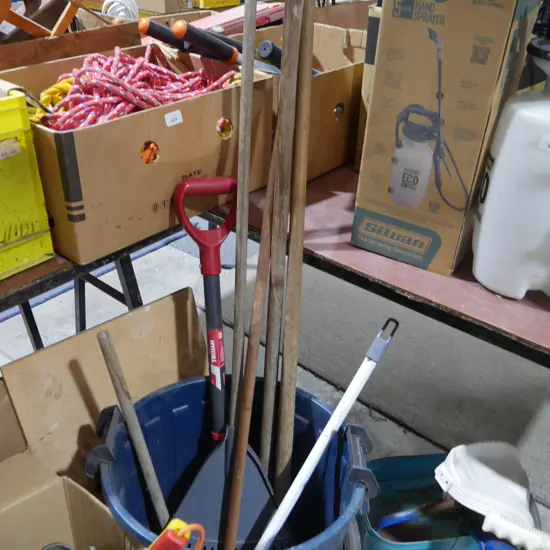 Bin of garden tools