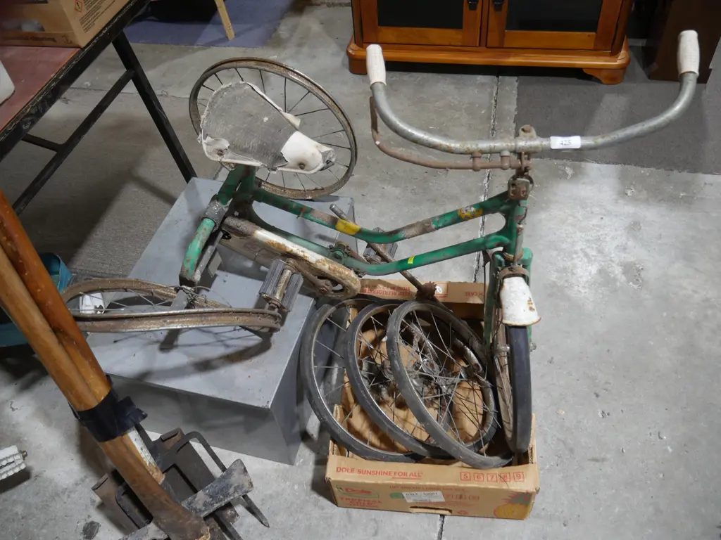 Old tricycle and wheels Image 1++