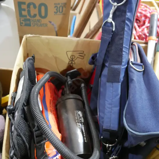 Racket, foot pump etc