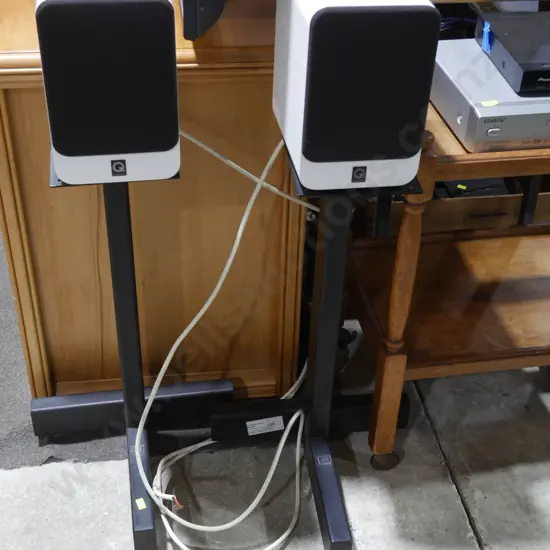 Pair of speakers on stands