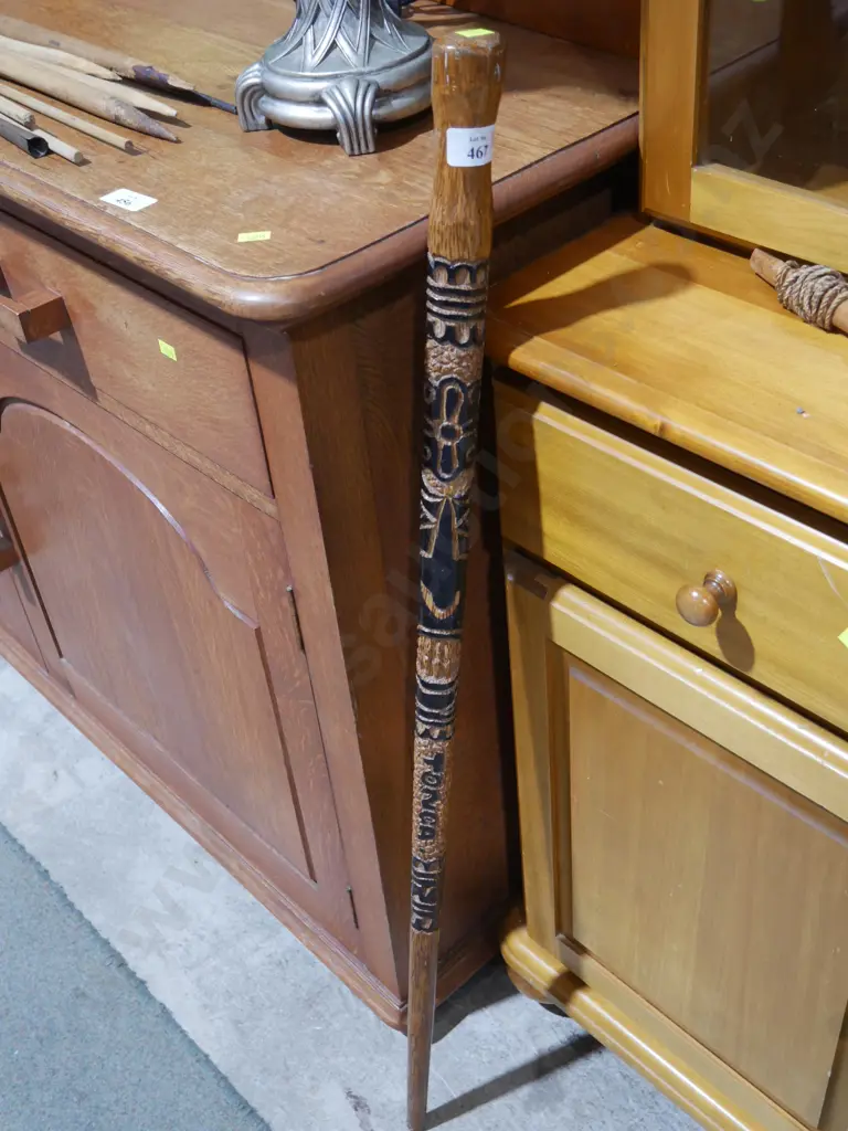 Carved walking stick Image 1++