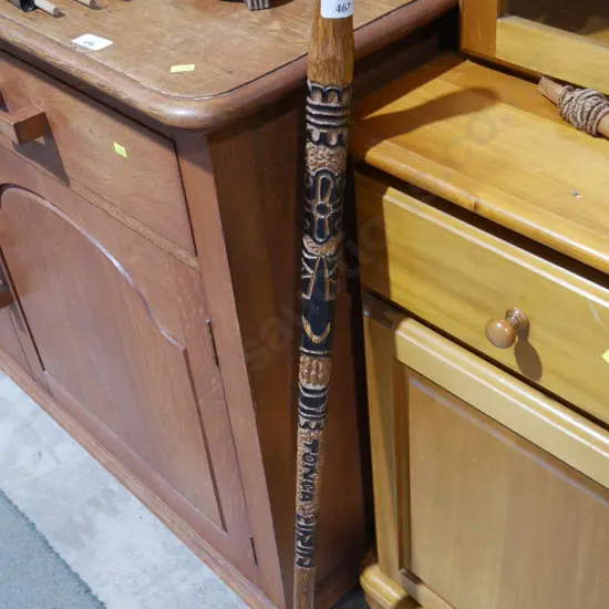 Carved walking stick