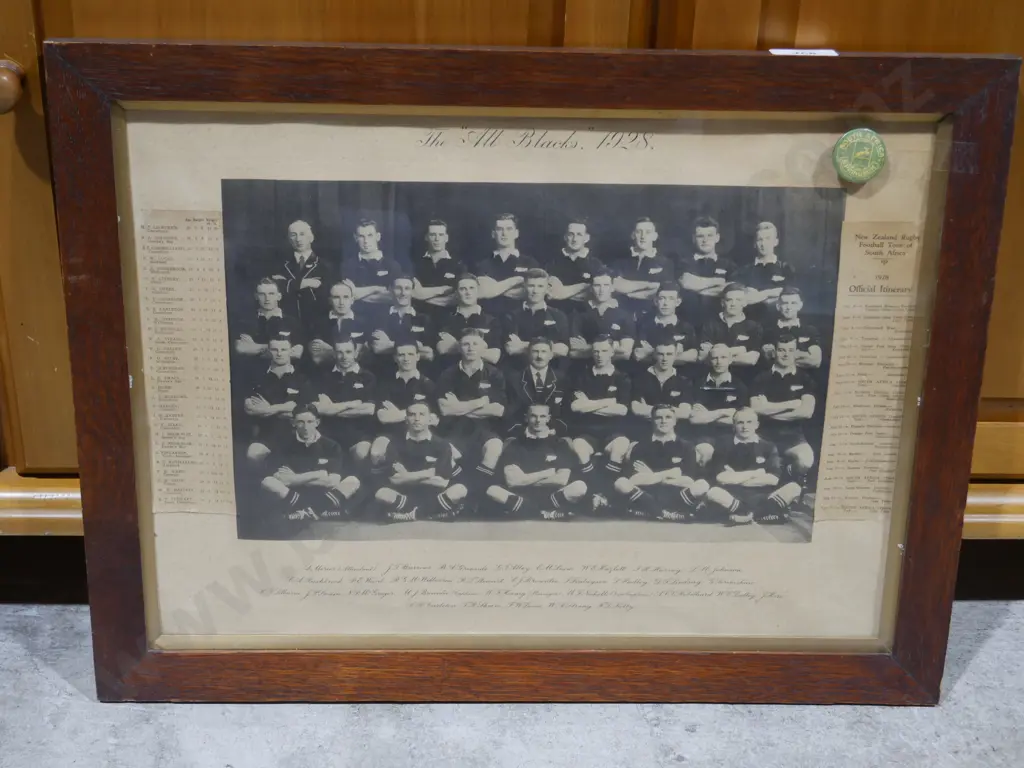 Framed All Black team photo, 1928 Image 1++