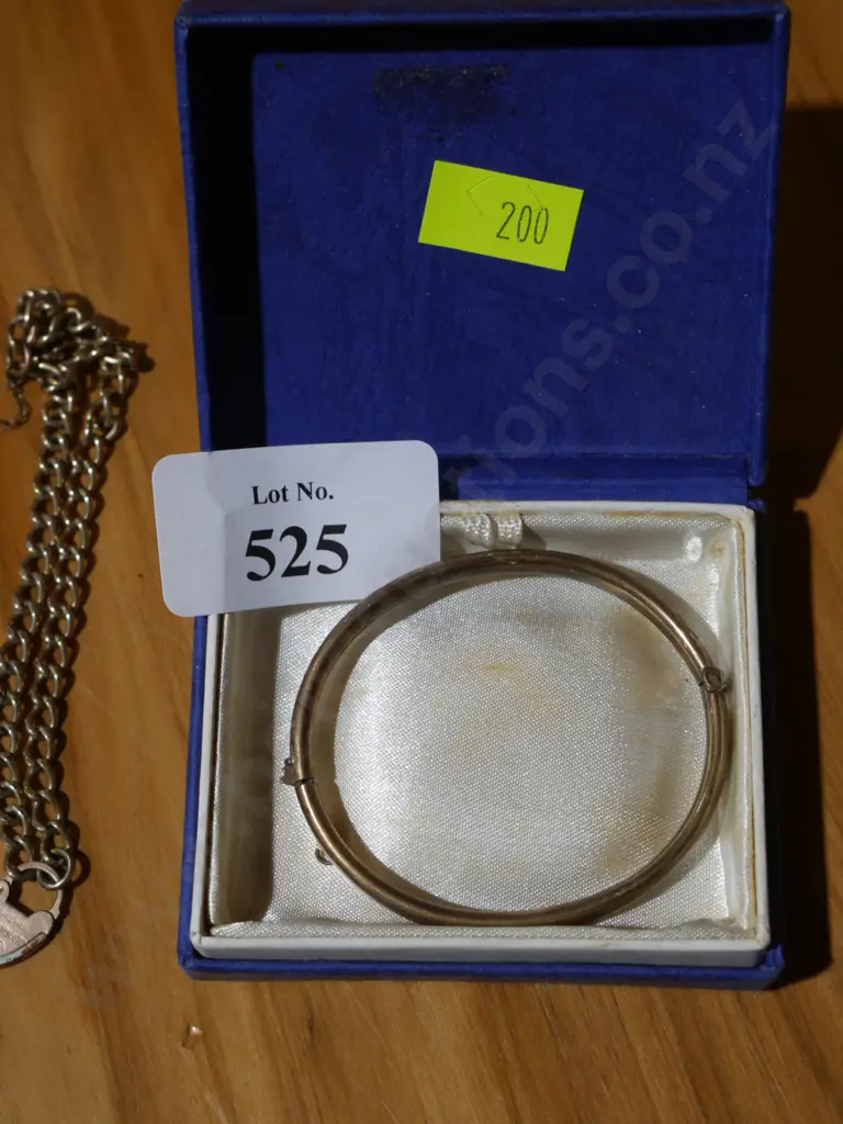 Stirling silver bangle,  9carat lined bracelet Image 1++