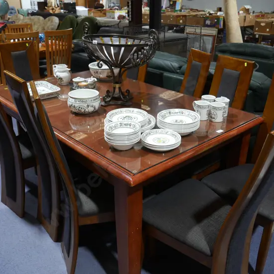 Dining table and 9 chairs