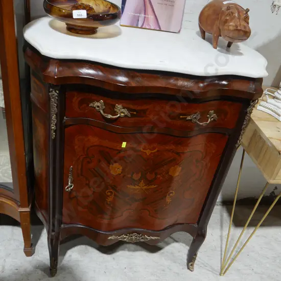 Inlaid marble top cabinet