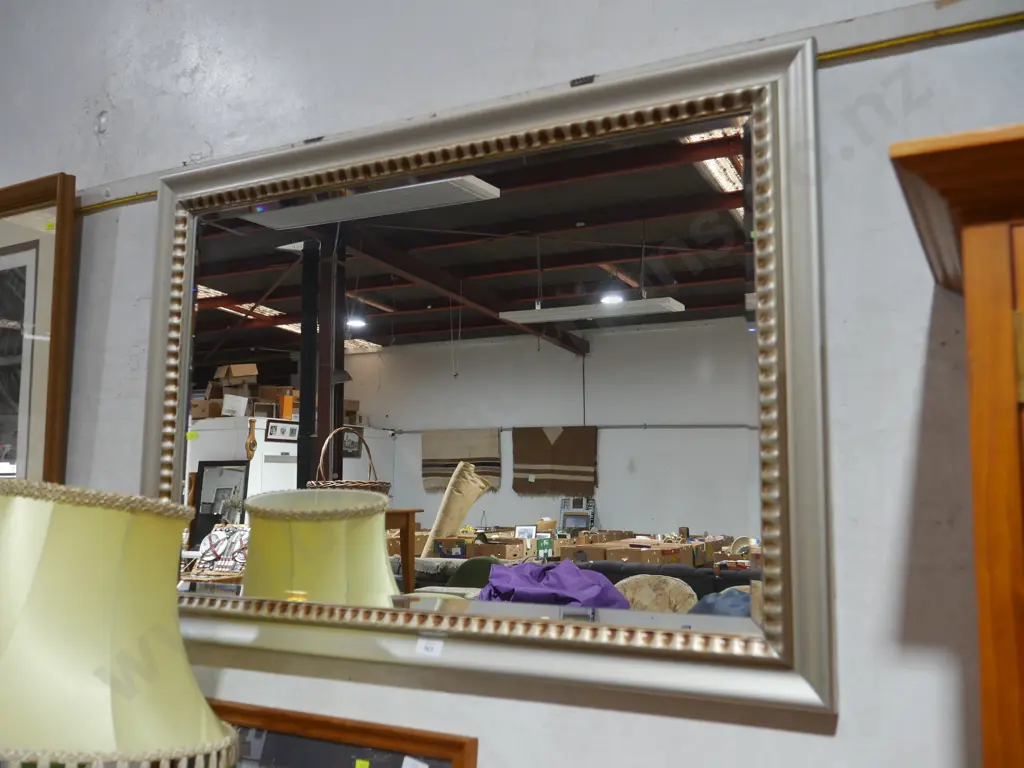 Modern framed bevel edge mirror Image 1++