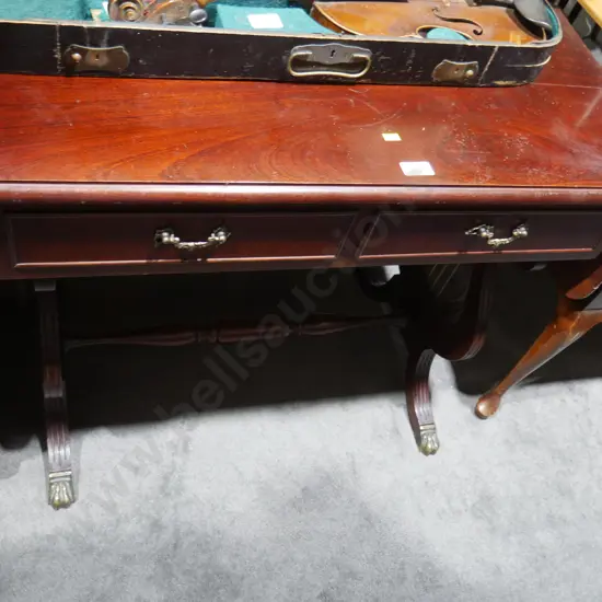 2 drawer drop leaf hall table