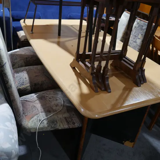 Dining table and six chairs