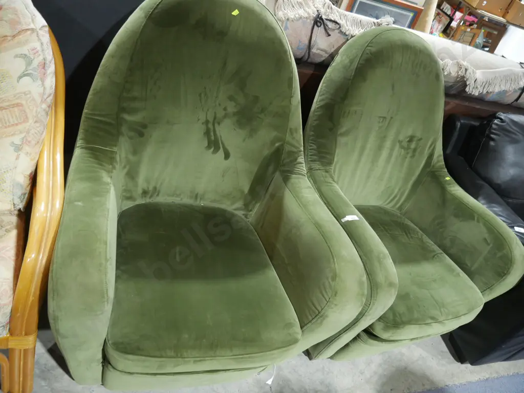 2 Green arm chairs Image 1++