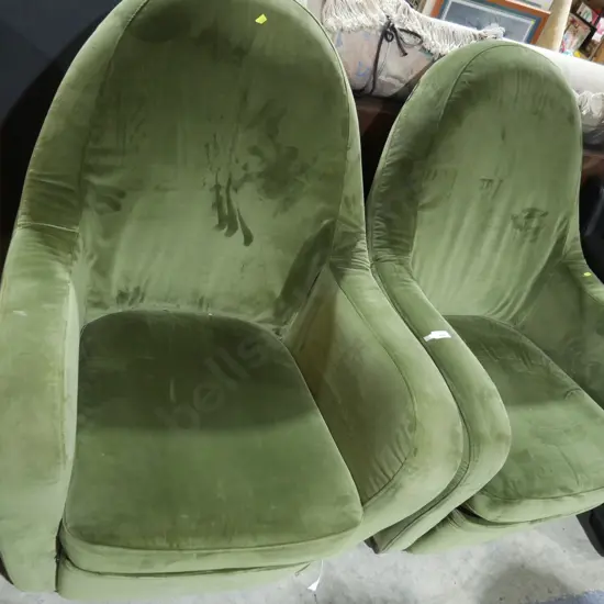 2 Green arm chairs