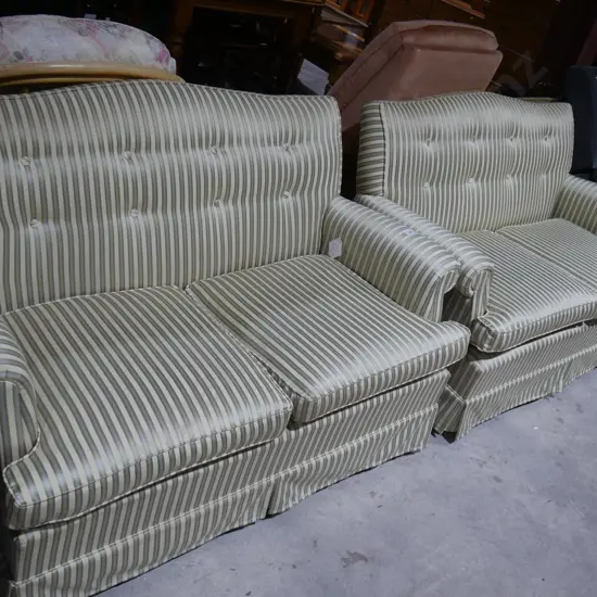 2 piece striped 2 seater sofas