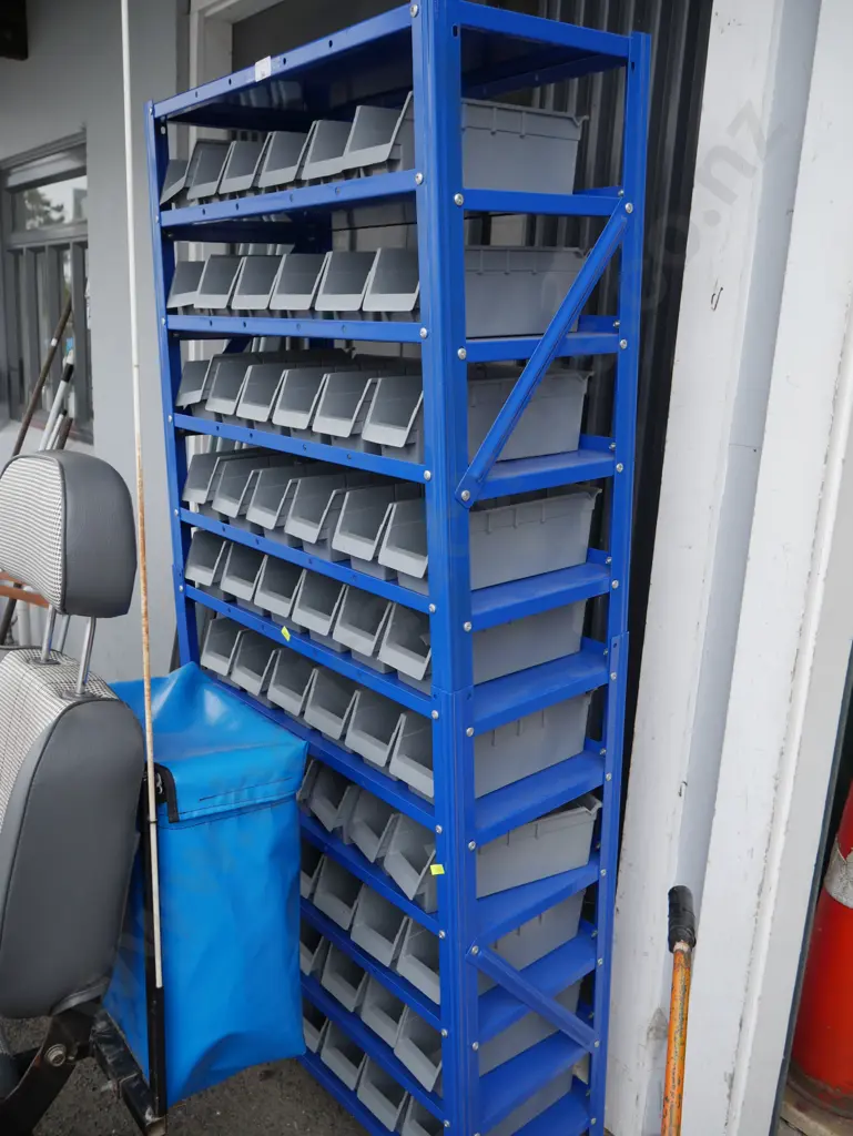 Blue metal storage shelf Image 1++