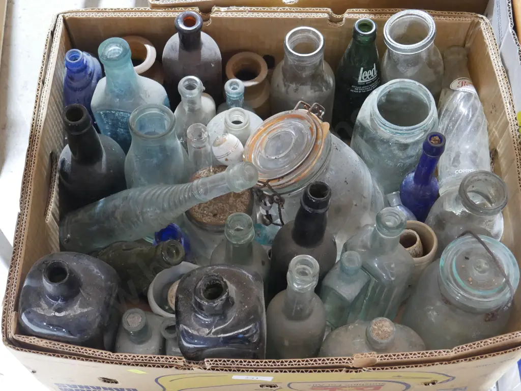 Box of old bottles Image 1++