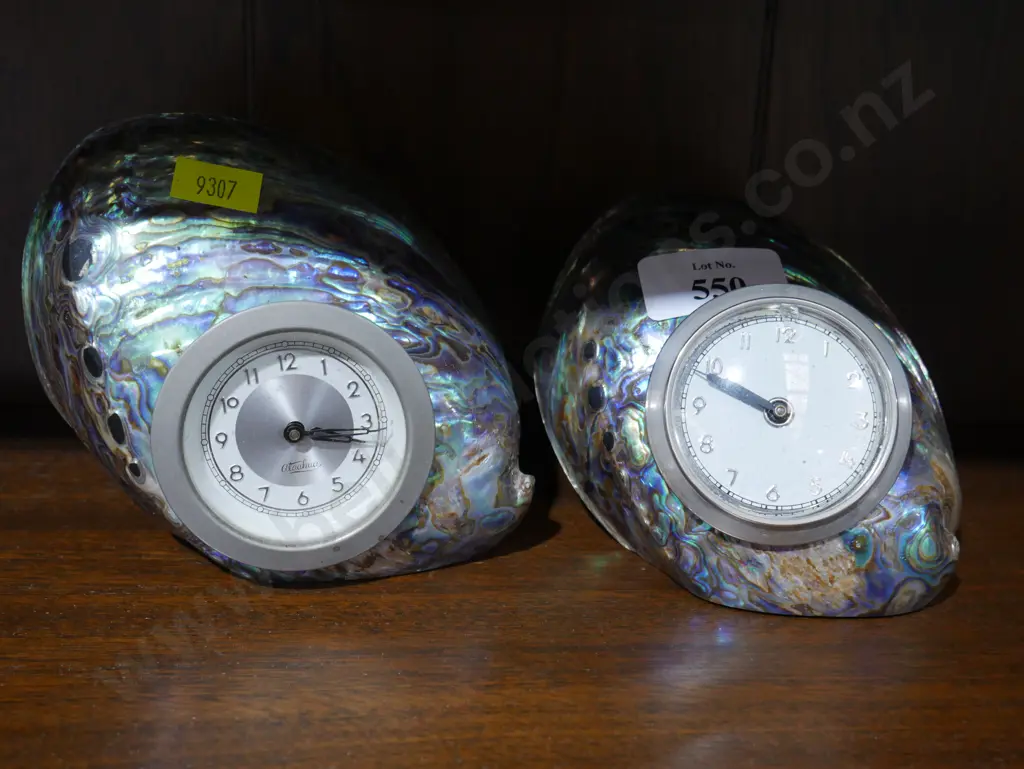 2 x Paua bedside clocks Image 1++