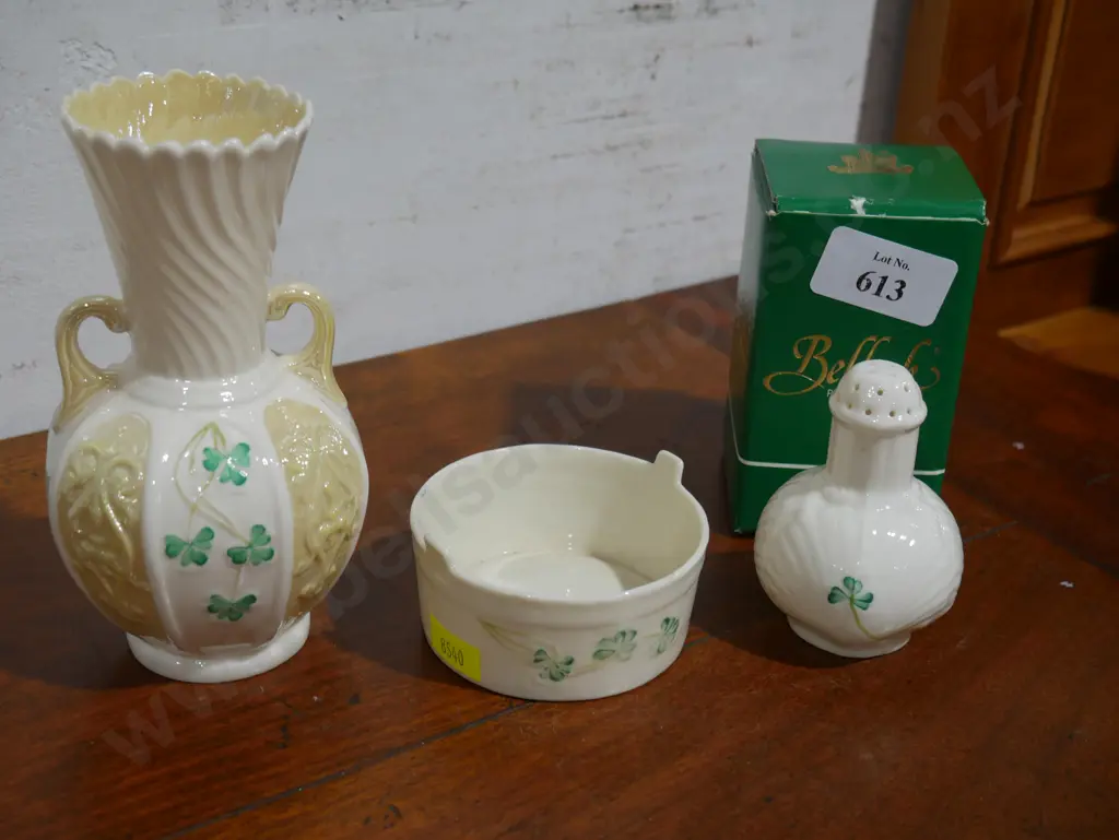Belleek vase etc Image 1++