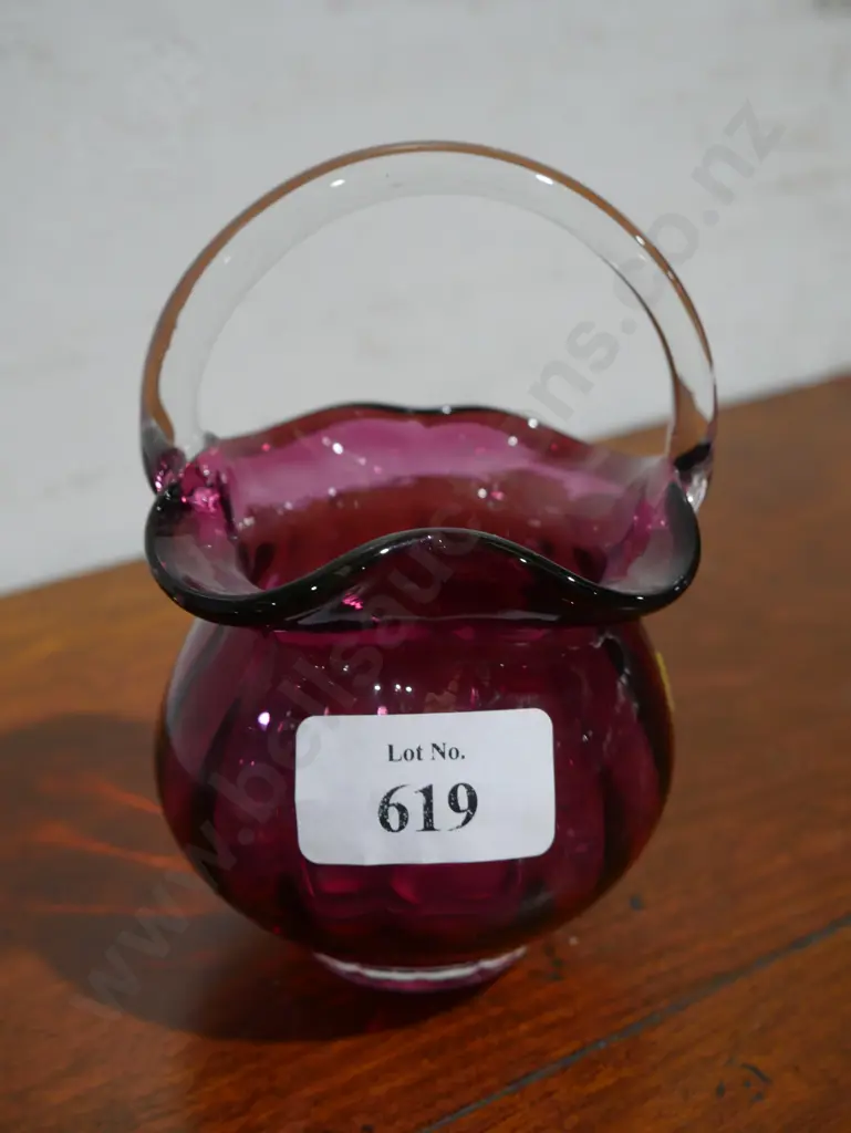 Ruby glass basket Image 1++