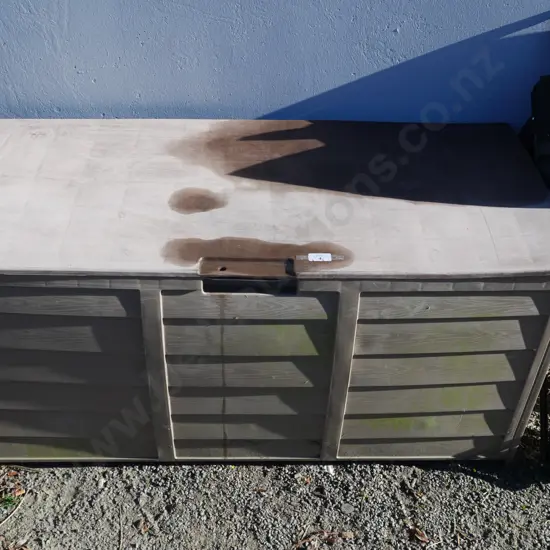 Plastic outdoor storage trunk