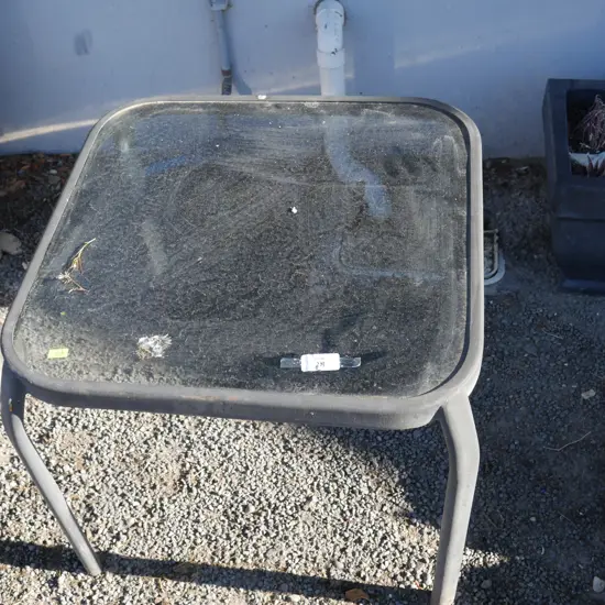 Glass top side table