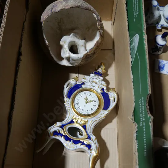 Dresden clock A/F, pottery ornament