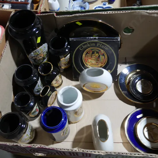Chokin art vases and plates
