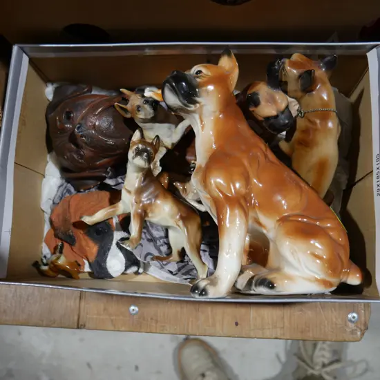 Boxer dog figurines