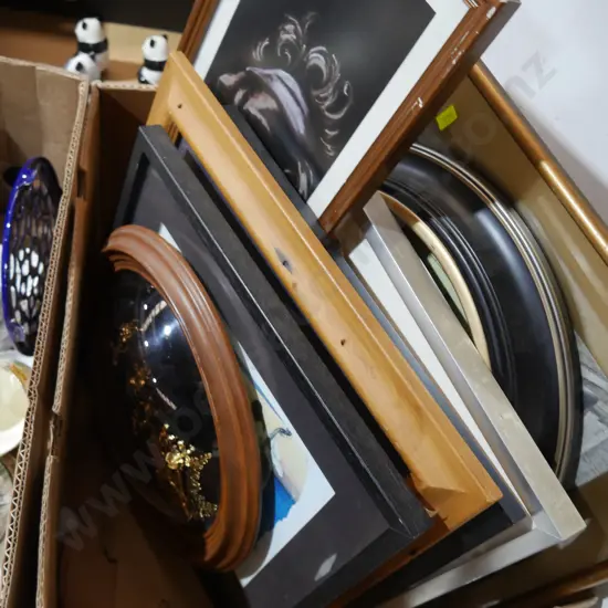 Box of assorted artworks