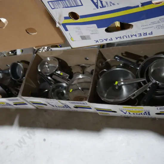 3 boxes of cooking pots